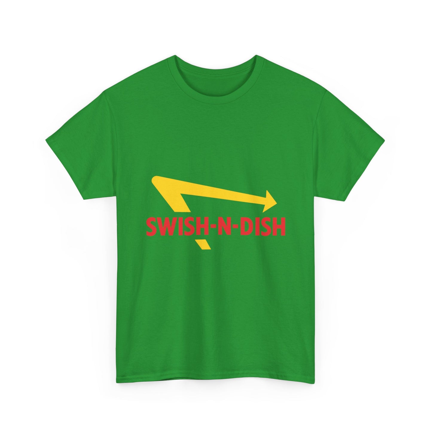 SWISH-N-DISH Unisex Heavy Cotton Tee, Casual Wear, Gift for Food Lovers, Graphic T-Shirt, Summer Outfits, Unisex Apparel