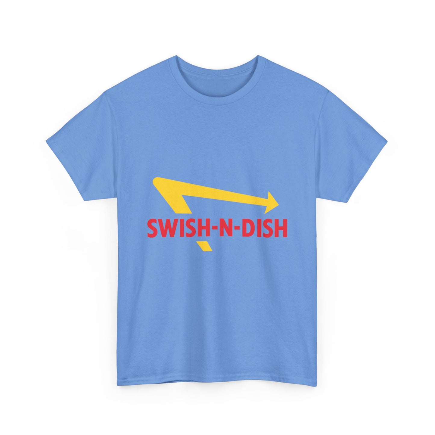 SWISH-N-DISH Unisex Heavy Cotton Tee, Casual Wear, Gift for Food Lovers, Graphic T-Shirt, Summer Outfits, Unisex Apparel