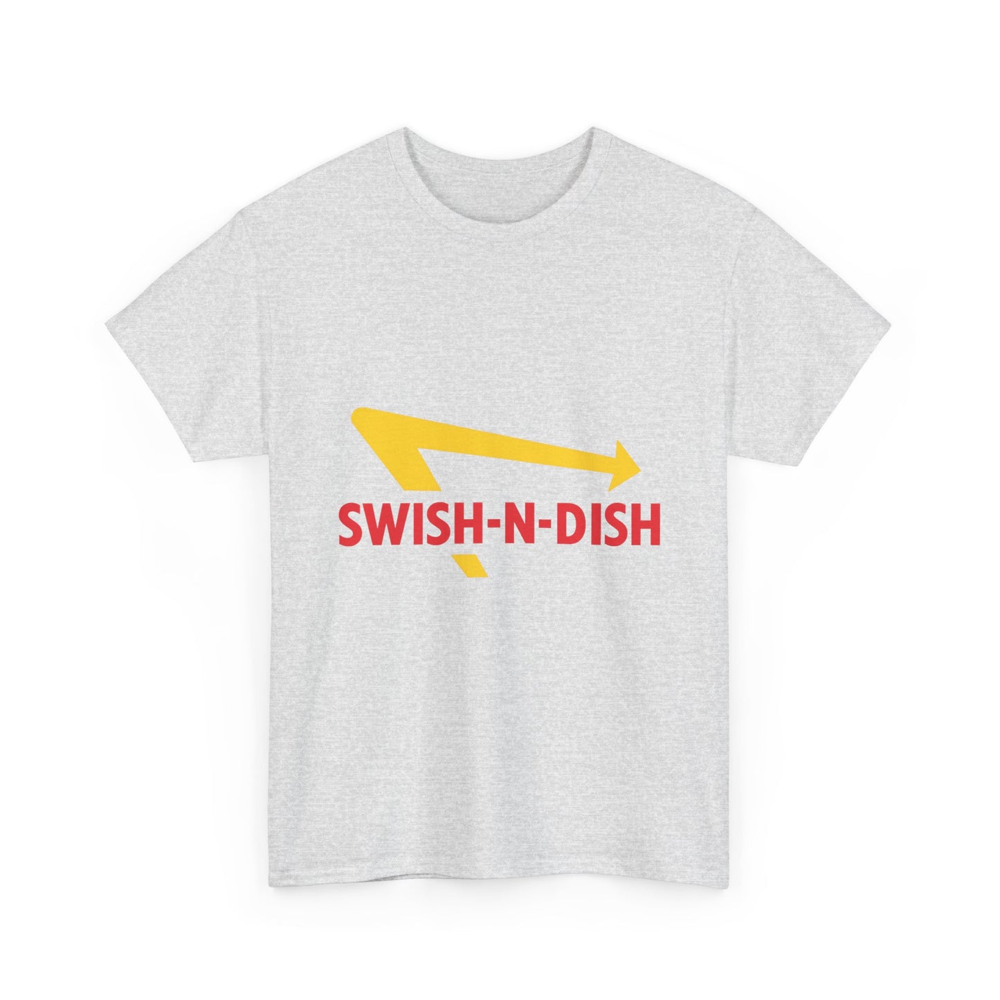 SWISH-N-DISH Unisex Heavy Cotton Tee, Casual Wear, Gift for Food Lovers, Graphic T-Shirt, Summer Outfits, Unisex Apparel