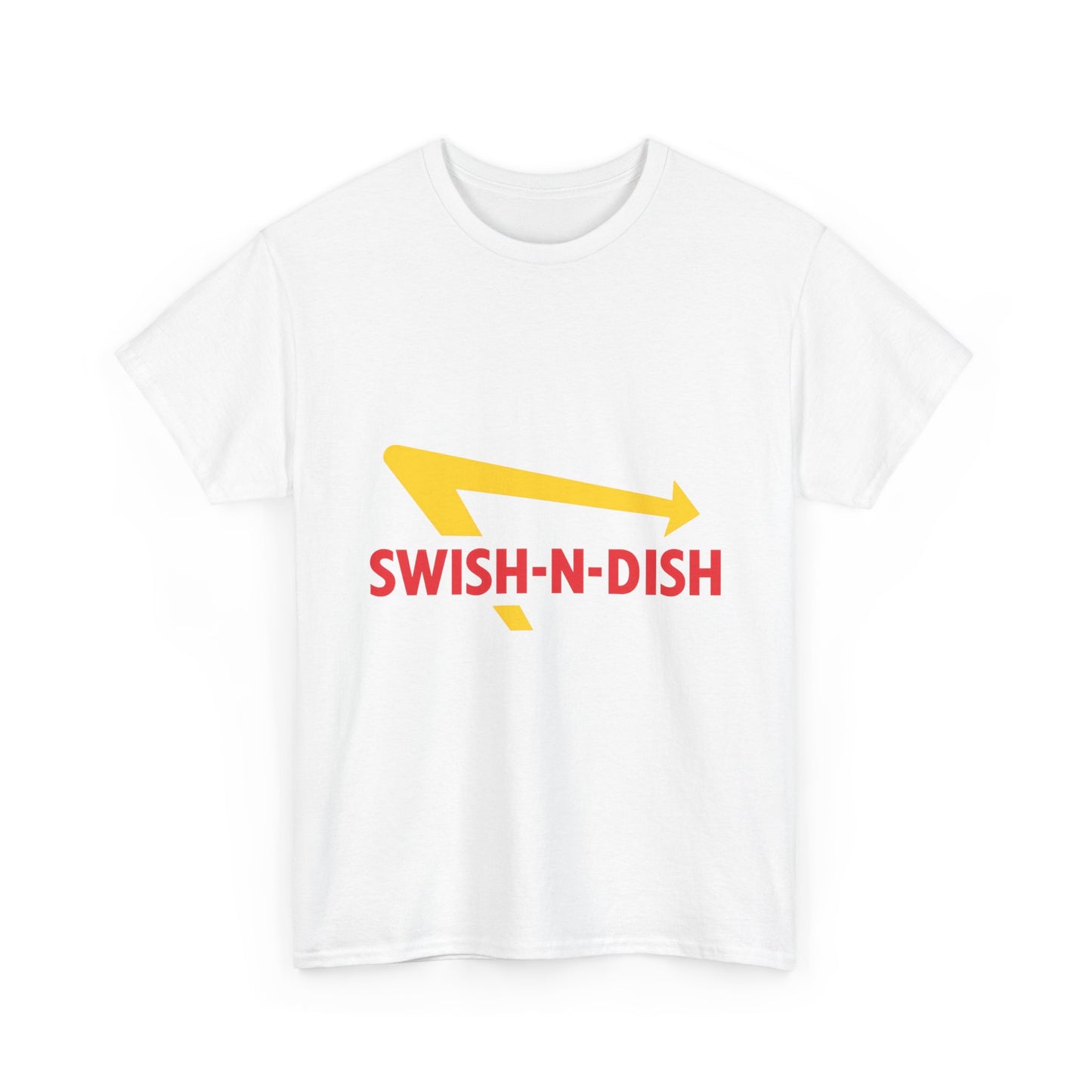 SWISH-N-DISH Unisex Heavy Cotton Tee, Casual Wear, Gift for Food Lovers, Graphic T-Shirt, Summer Outfits, Unisex Apparel
