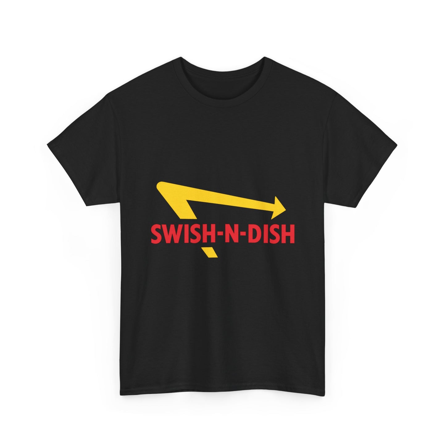 SWISH-N-DISH Unisex Heavy Cotton Tee, Casual Wear, Gift for Food Lovers, Graphic T-Shirt, Summer Outfits, Unisex Apparel