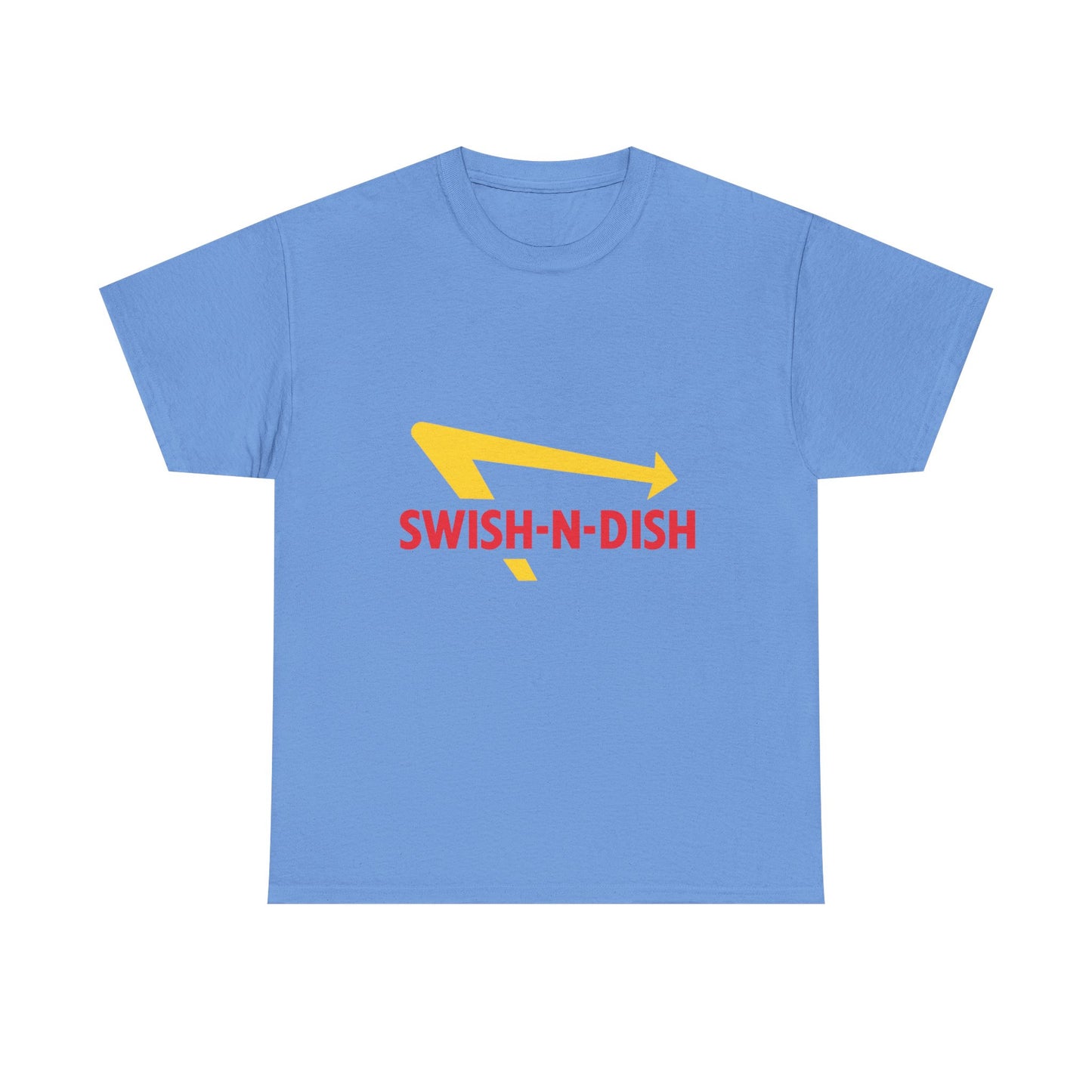 SWISH-N-DISH Unisex Heavy Cotton Tee, Casual Wear, Gift for Food Lovers, Graphic T-Shirt, Summer Outfits, Unisex Apparel