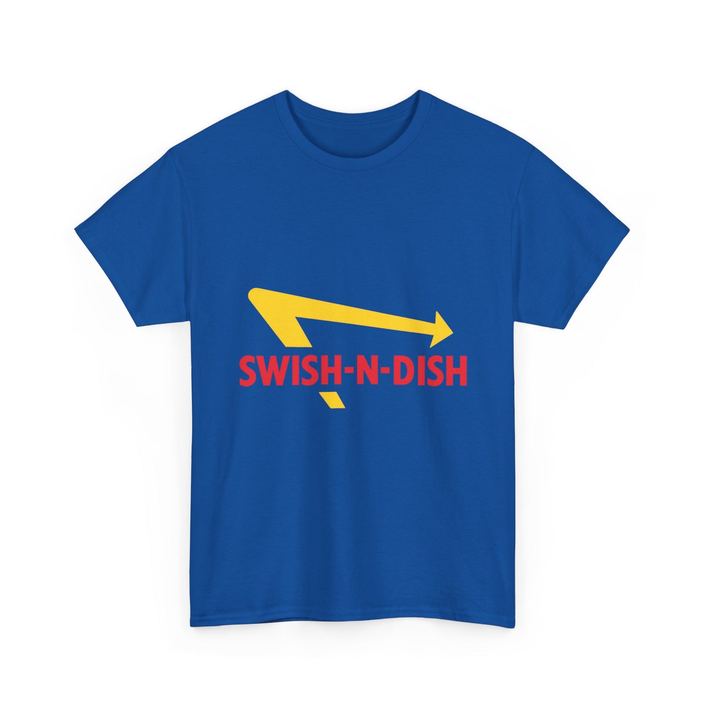 SWISH-N-DISH Unisex Heavy Cotton Tee, Casual Wear, Gift for Food Lovers, Graphic T-Shirt, Summer Outfits, Unisex Apparel